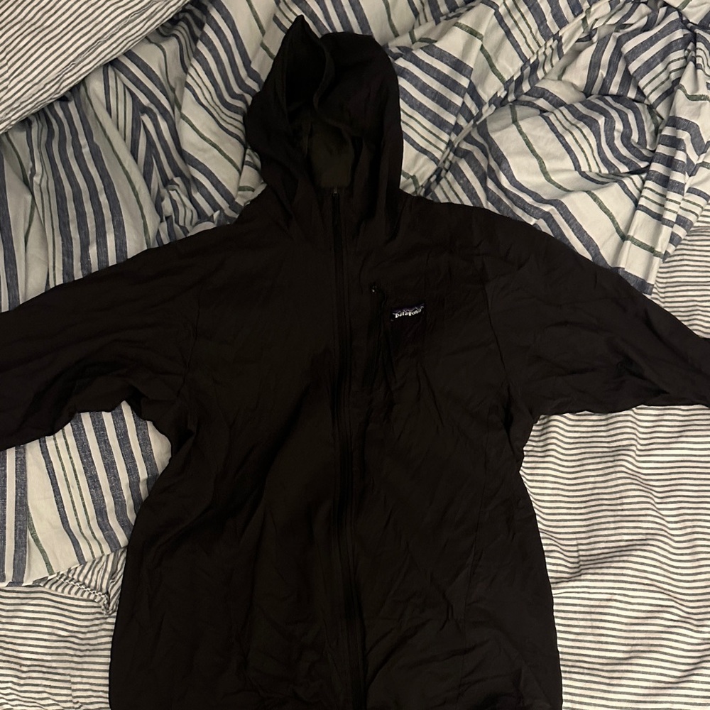 Patagonia Black Hooded Windbreaker Jacket